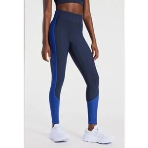 Bandier Center Stage Color Block Pro Legging Navy Blazer/blue Herringbone Medium